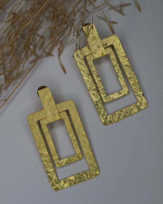 Geometric Brass Earrings