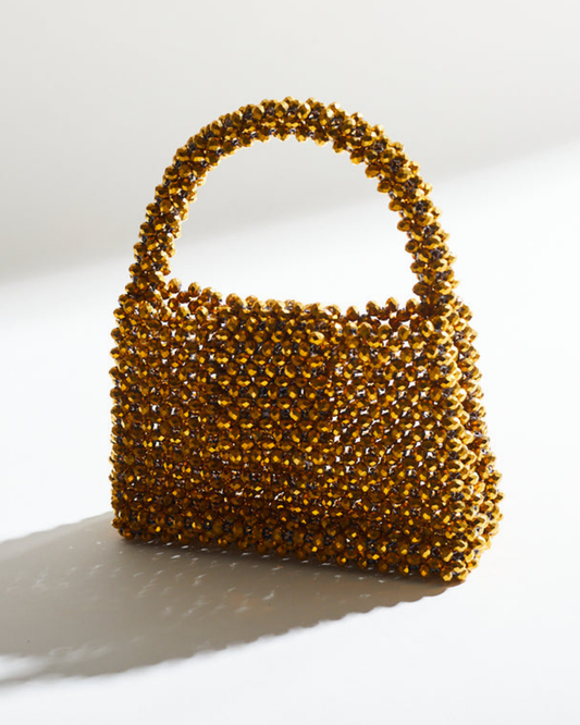 ICON 10" Golden Crystal Beaded Bag
