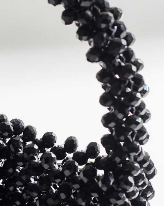 ICON 10" Black Crystal Beaded Bag