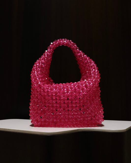 Paris Hot Pink Crystal Beaded Bag