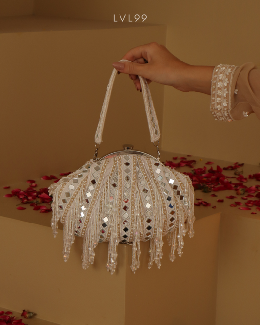 Amanat White Ethnic Bag