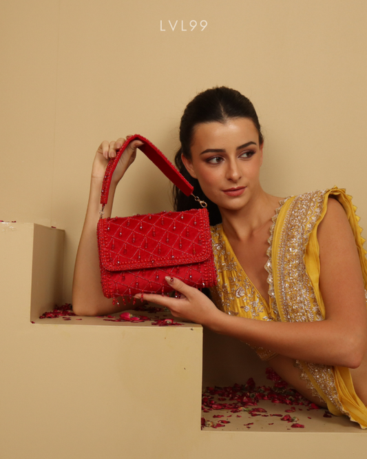 Rani Pink Embellished Flap Bag