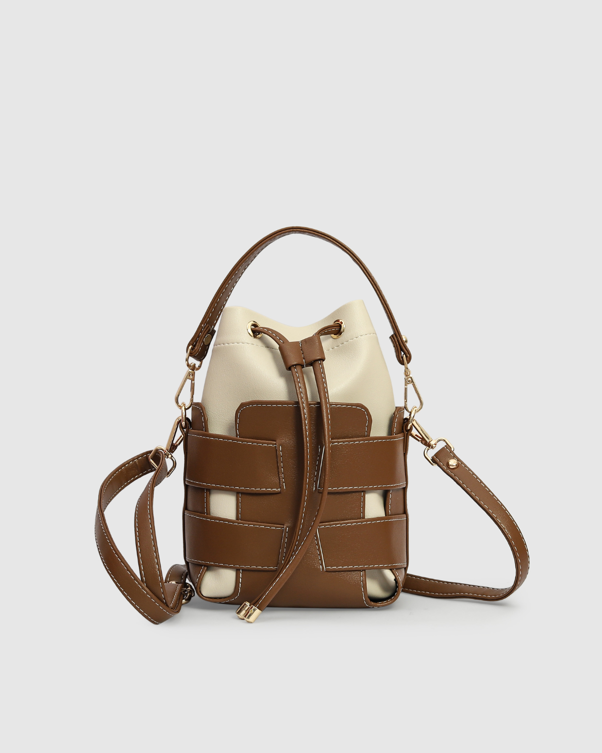 Bare Bucket Crossbody Bag - Brown