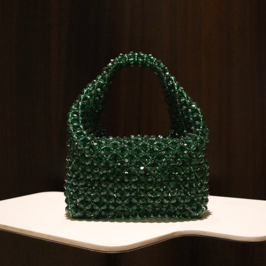 Paris Emerald Green Crystal Beaded Bag
