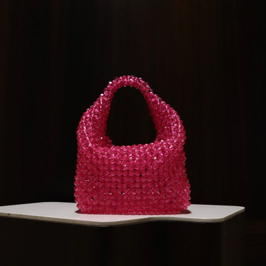 Paris Hot Pink Crystal Beaded Bag