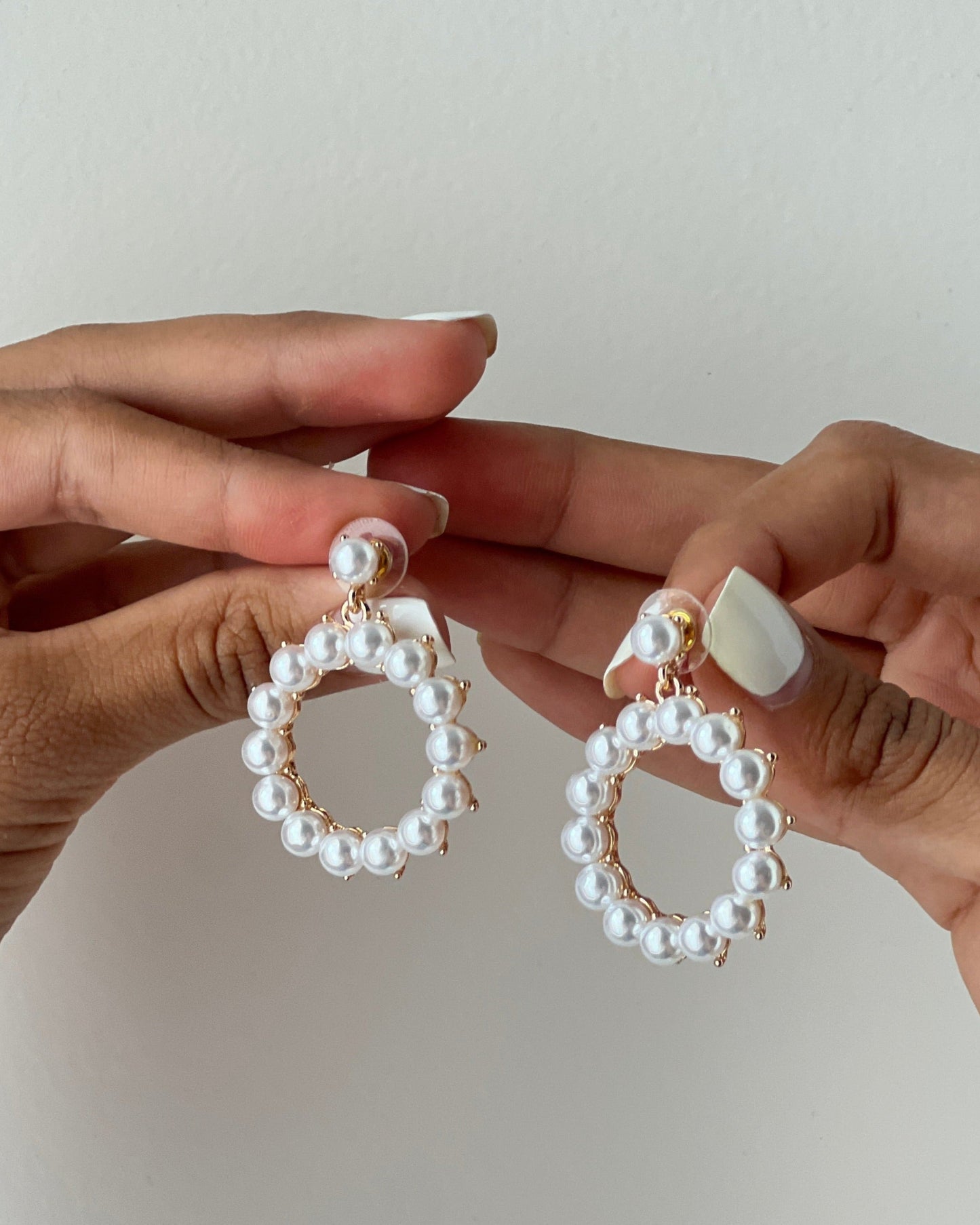 Pearl Circular Drop Earrings