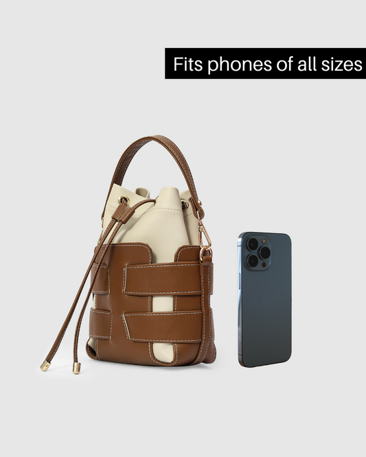 Bare Bucket Crossbody Bag - Brown