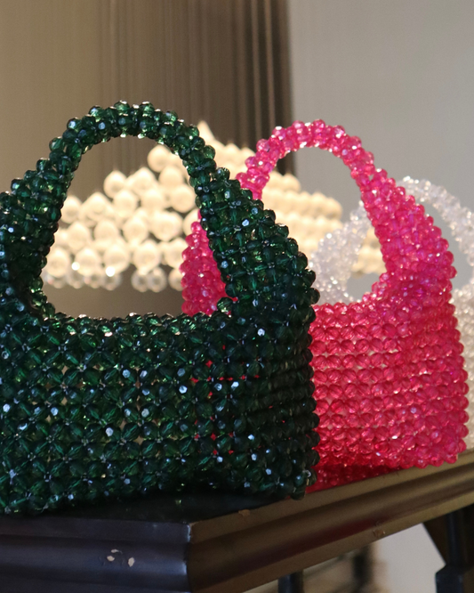 Paris Emerald Green Crystal Beaded Bag