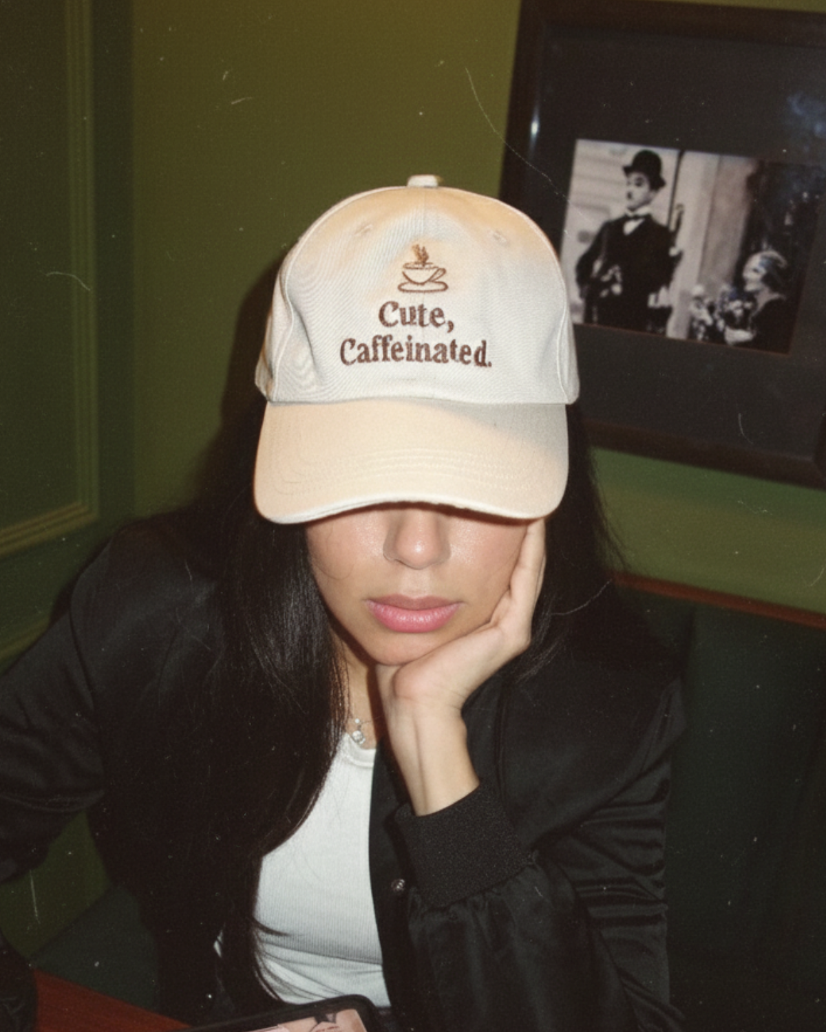 Cute & Caffeinated Beige Cap
