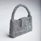 ICON 10" Silver Crystal Beaded Bag