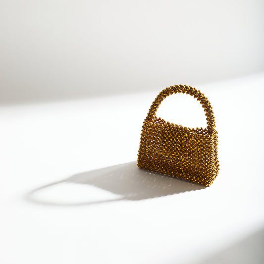 ICON 10" Golden Crystal Beaded Bag