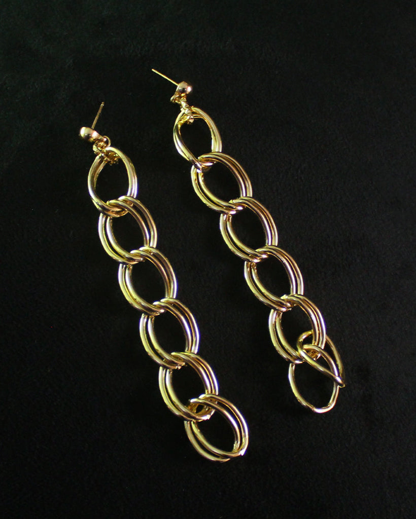 Gold Chunky Chain Link Earrings