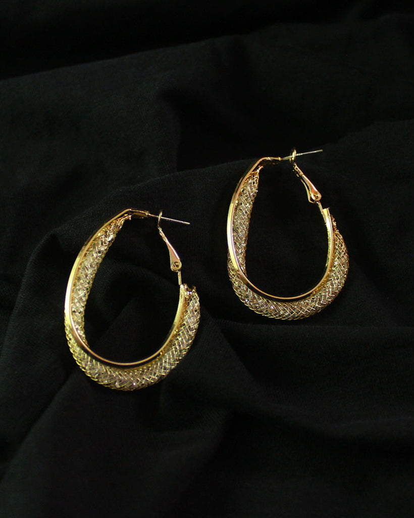 Gold Plated Contemporary Hoop Earrings
