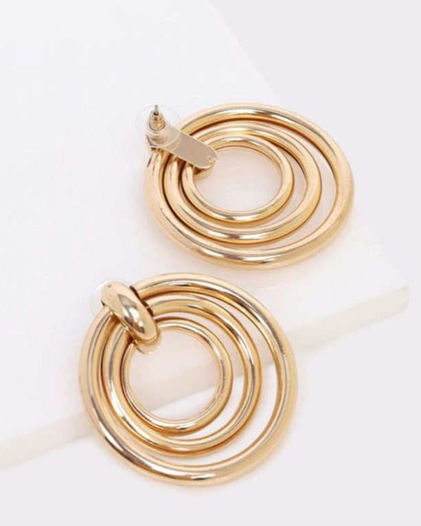 Rose Gold Plated Geometric Stud Earrings
