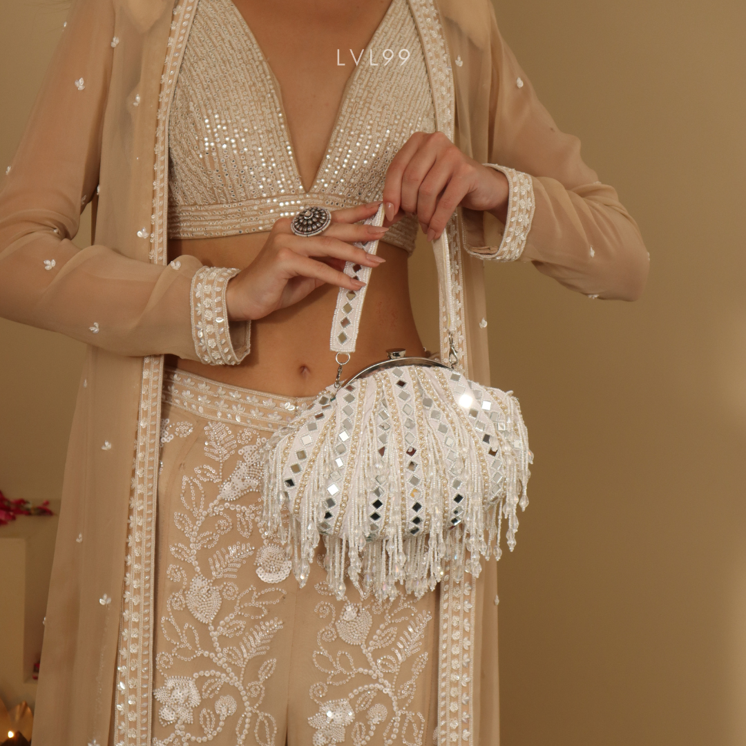 Amanat White Ethnic Bag