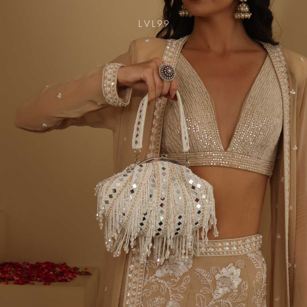 Amanat White Ethnic Bag