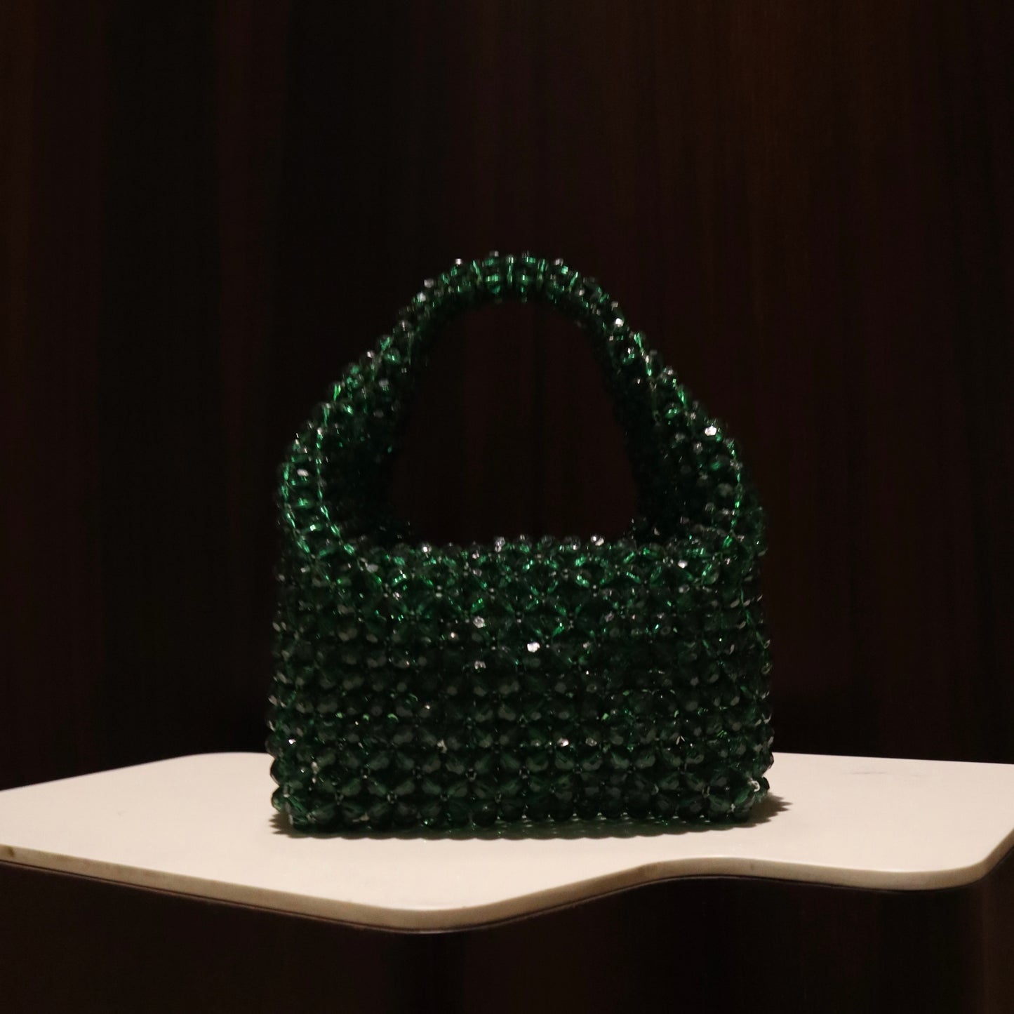 Paris Emerald Green Crystal Beaded Bag