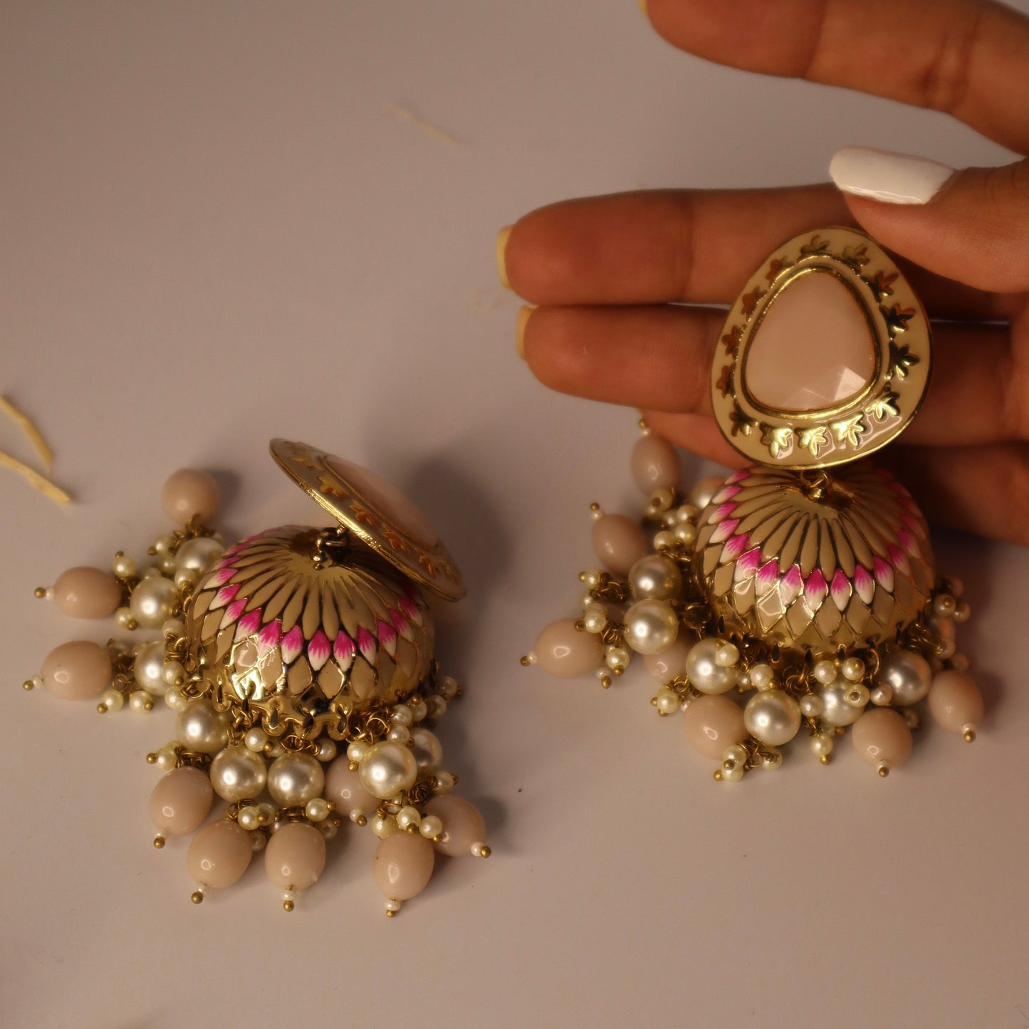 Kiara Baby Pink Jhumka