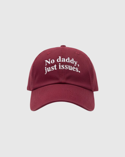 No Daddy Just Issues Cherry Red Cap
