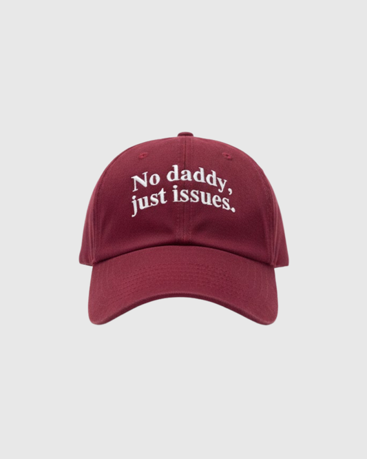No Daddy Just Issues Cherry Red Cap