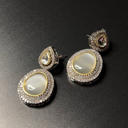 Grey Rhinestone Earrings