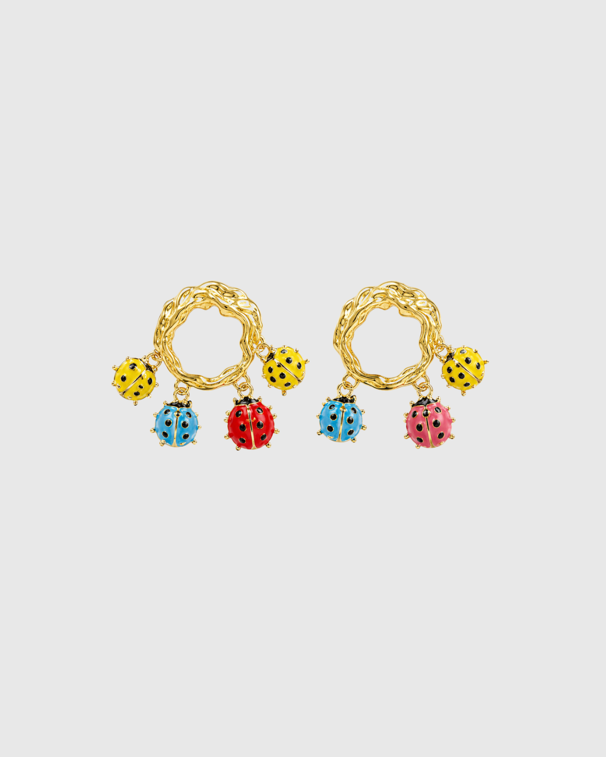 Lady Bug Hoop Earrings
