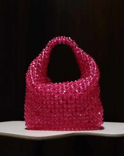 Paris Hot Pink Crystal Beaded Bag