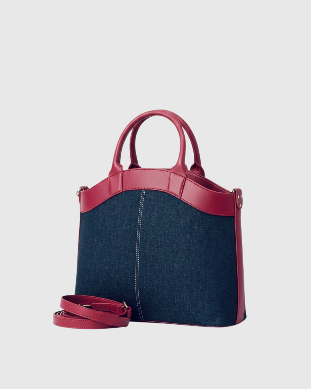 Laptop Bag With Trolley Sleeve- (Denim X Cherry Red)