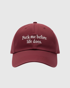 F*ck Me Before Life Does Cherry Red Cap