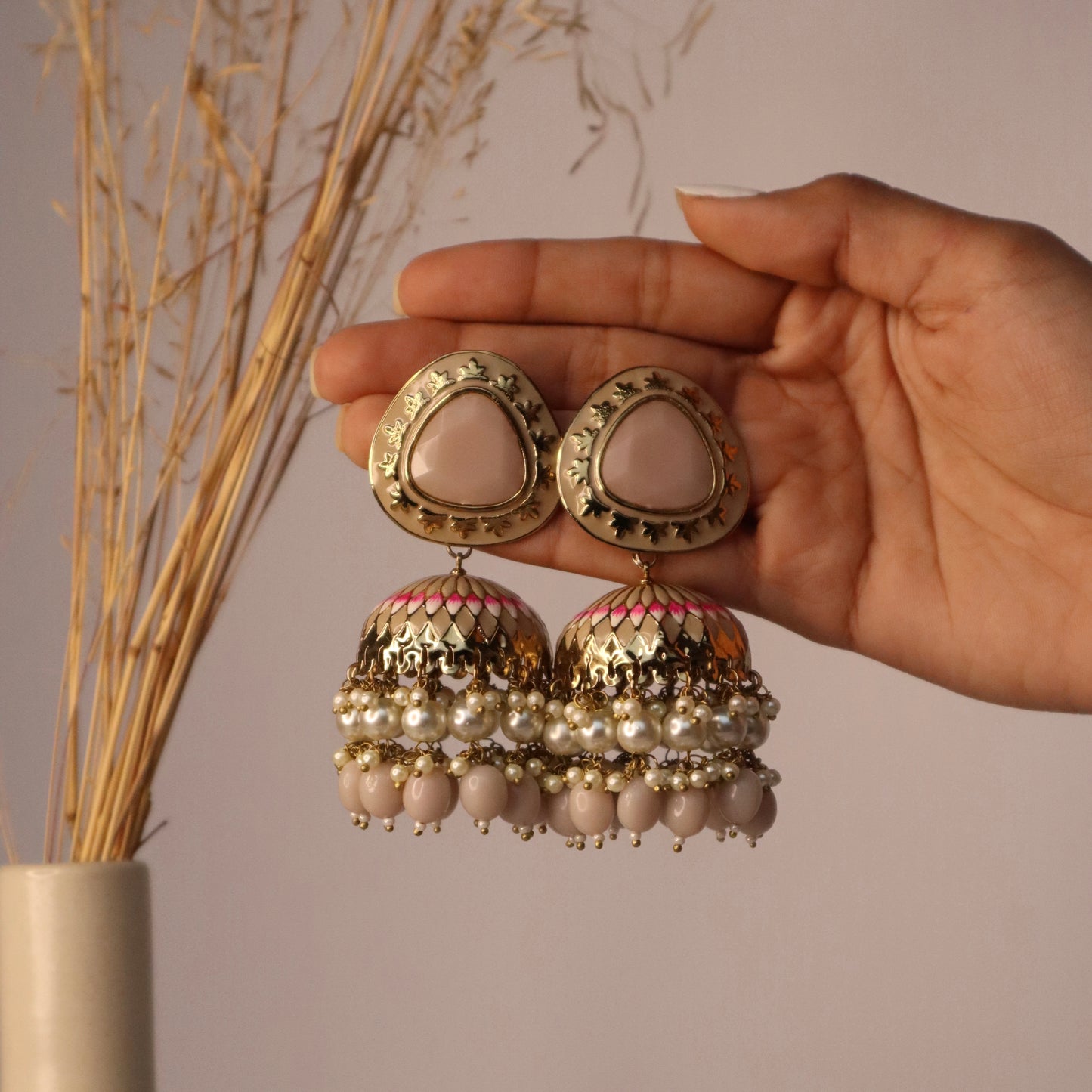 Kiara Baby Pink Jhumka