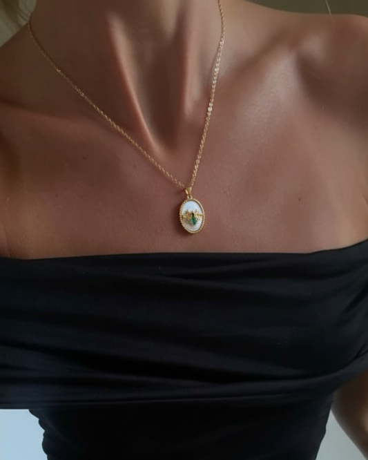 Oval Bee Necklace
