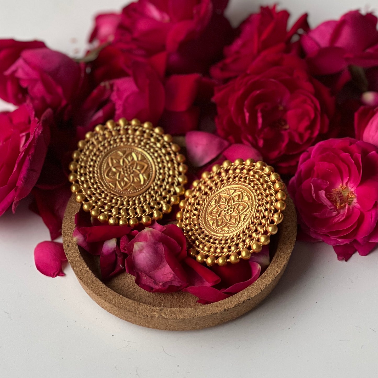 Komal Gold Plated round studds