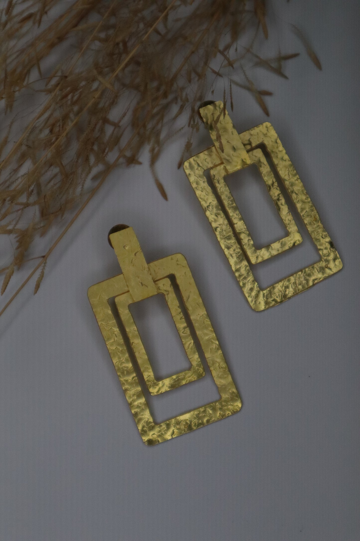 Geometric Brass Earrings