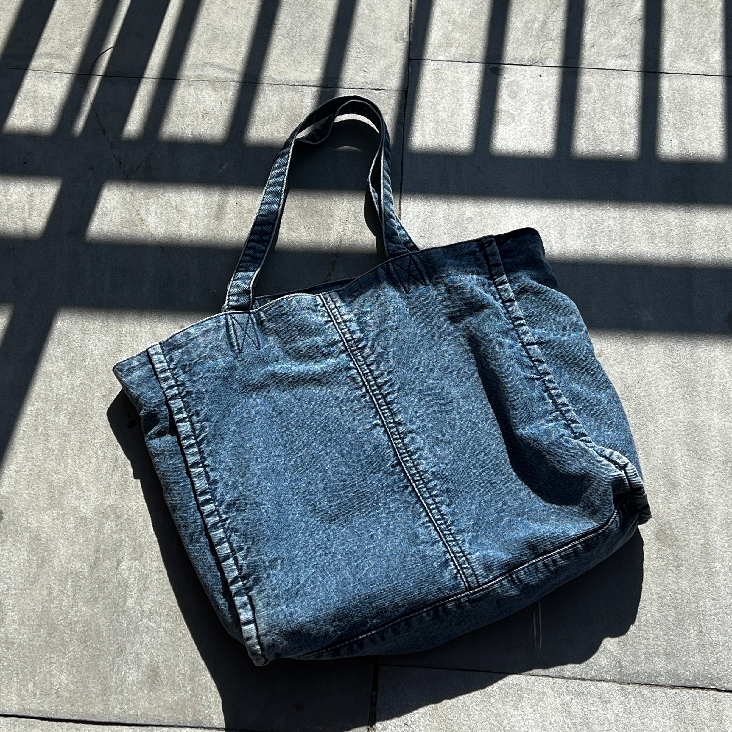 Denim top bag