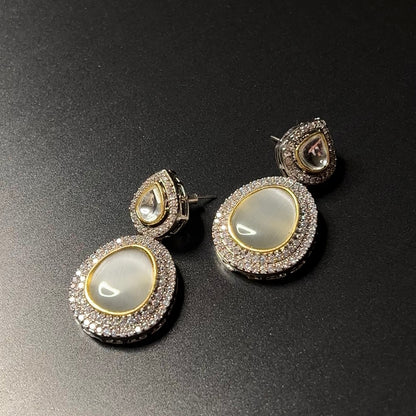 Grey Rhinestone Earrings