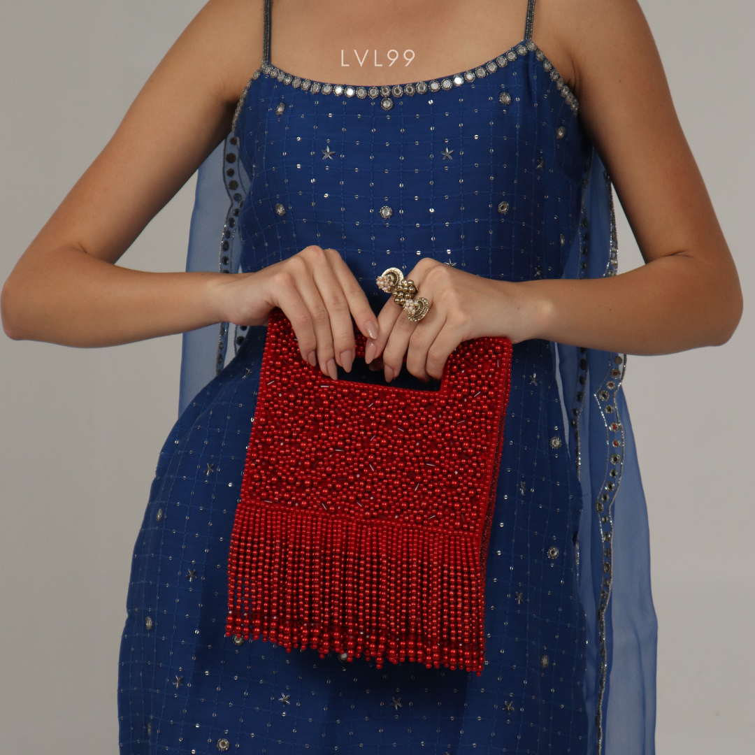 Afreen Embellished Tassel Clutch