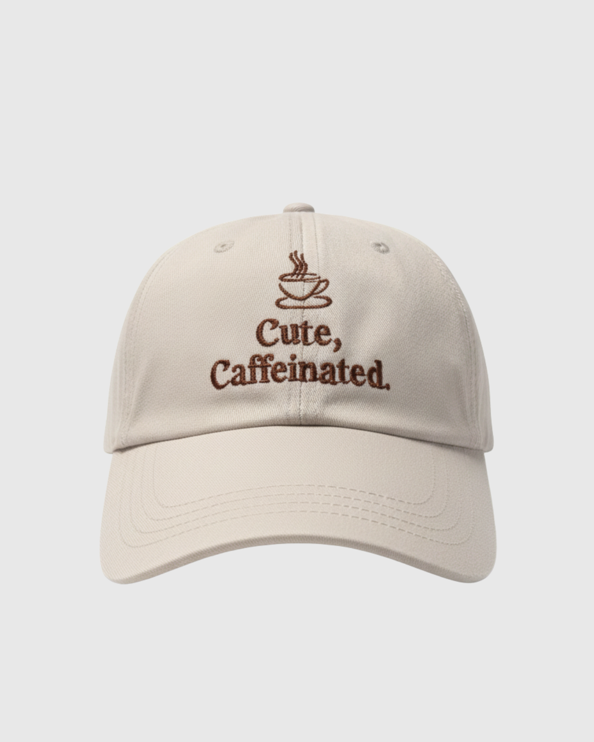 Cute & Caffeinated Beige Cap