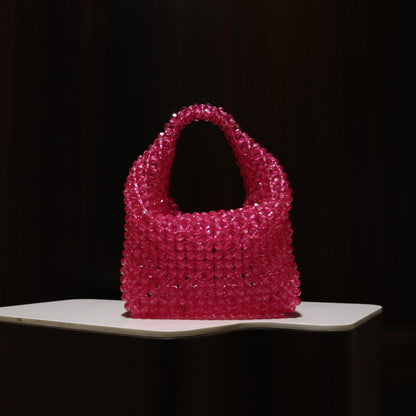 Paris Hot Pink Crystal Beaded Bag