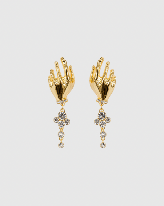Golden Hand Earrings