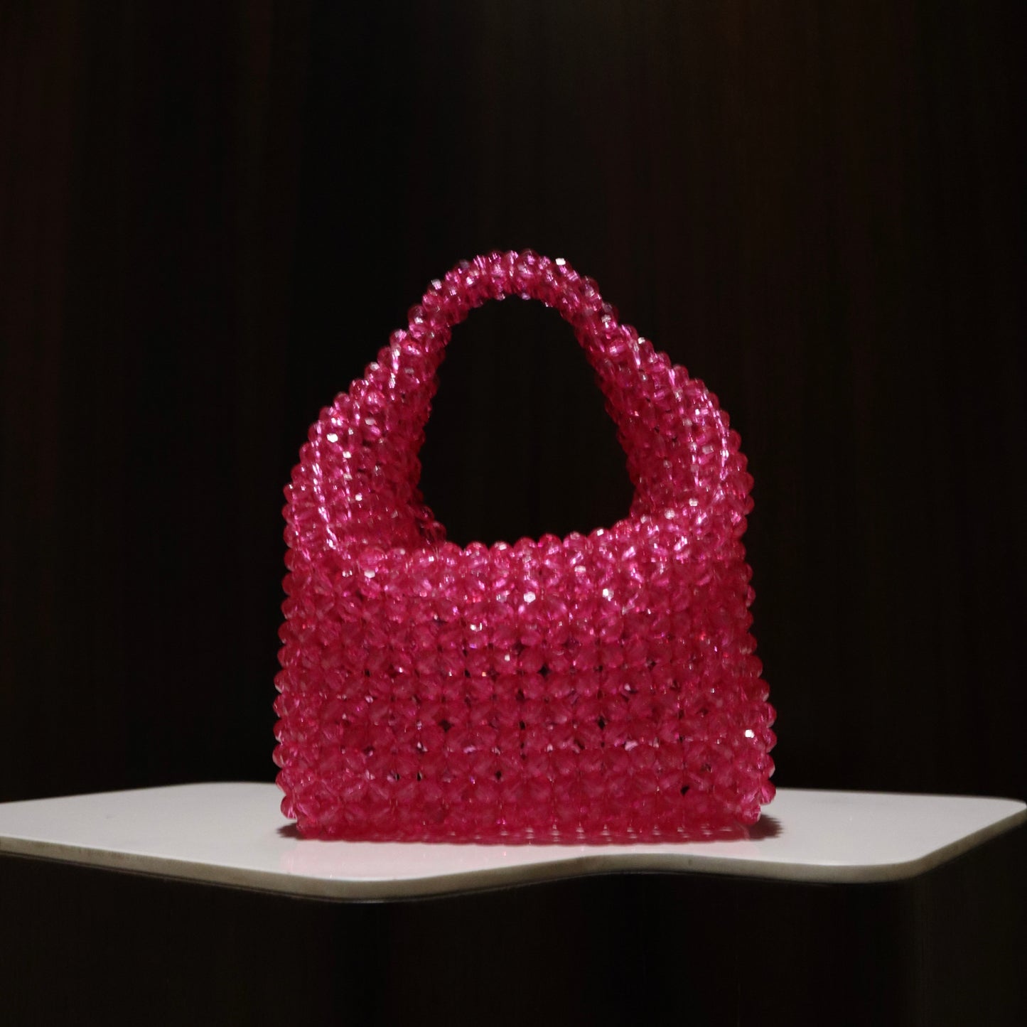 Paris Hot Pink Crystal Beaded Bag