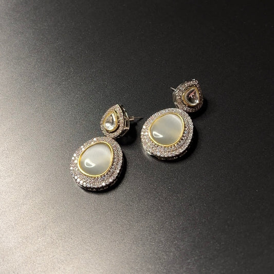 Grey Rhinestone Earrings