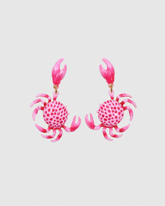 Pink Crab Earrings