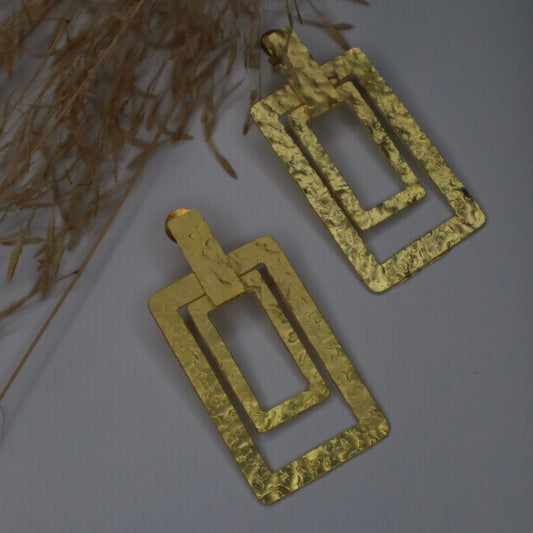 Geometric Brass Earrings