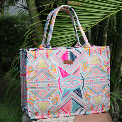 Multicolour Box Tote (LARGE)