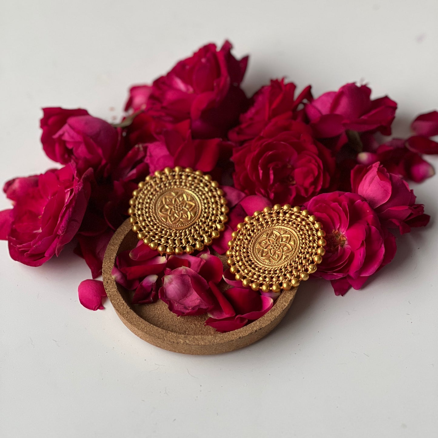 Komal Gold Plated round studds