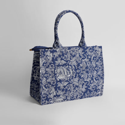 Jacquard Tote (Blue)