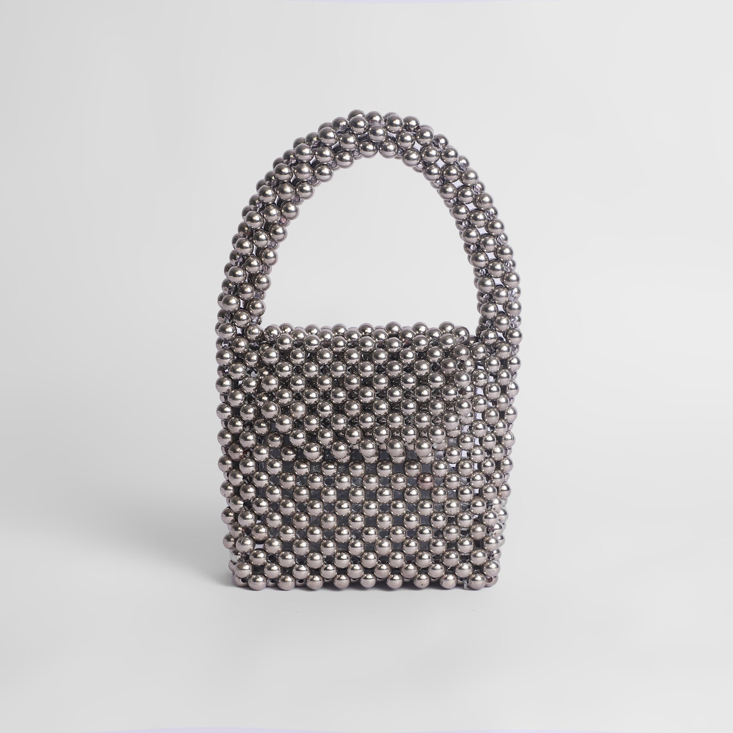 Alora Silver Beaded Bag