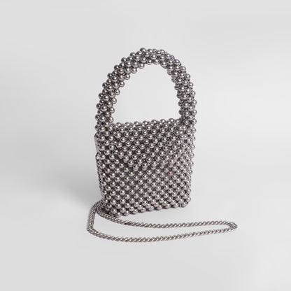 Alora Silver Beaded Bag