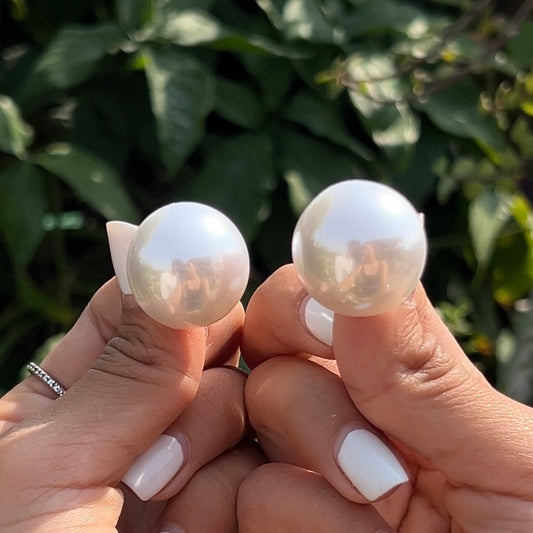 Big Pearl Stud Earrings-25mm