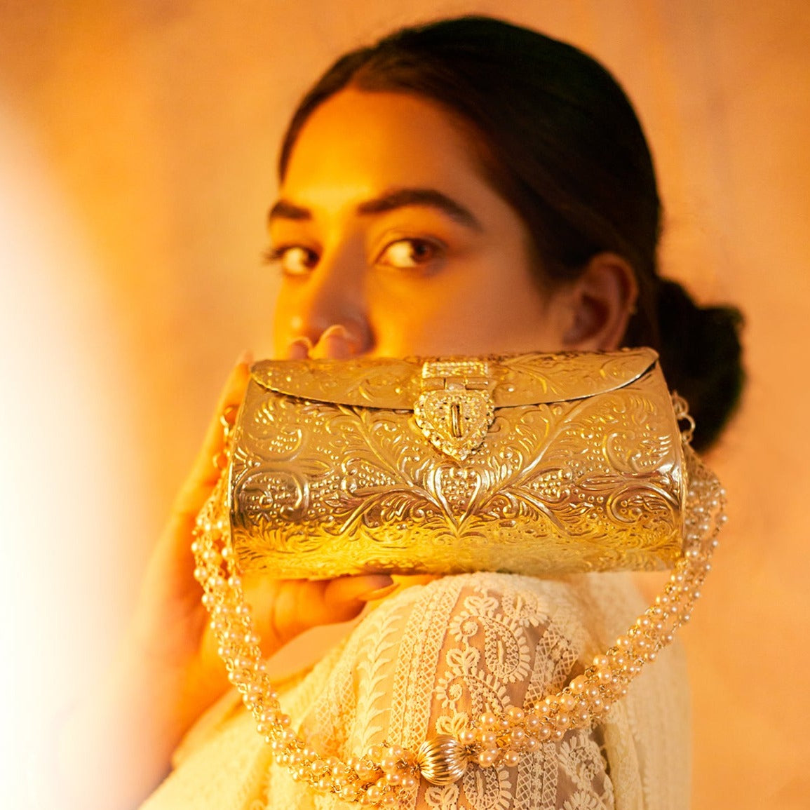 Inayat | Metallic (Brass) Bag